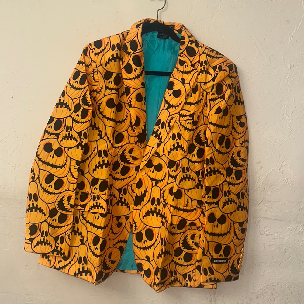 New Halloween pumpkin blazer with tie